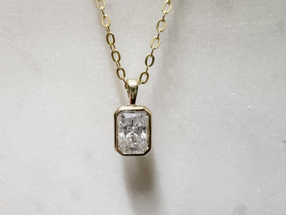 Radiant Cut Gold Pendant | 9kt Yellow Gold