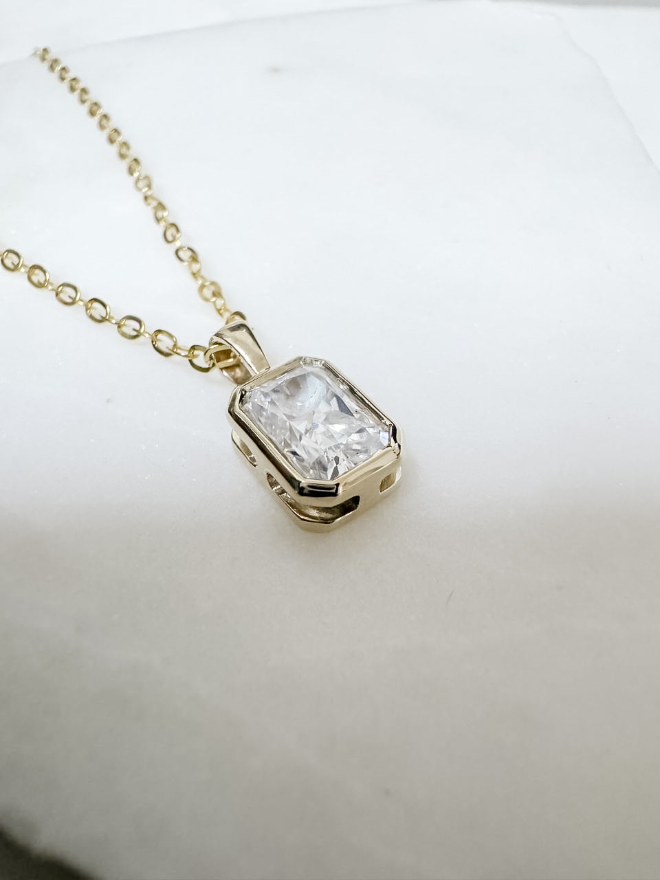 Radiant Cut Gold Pendant | 9kt Yellow Gold