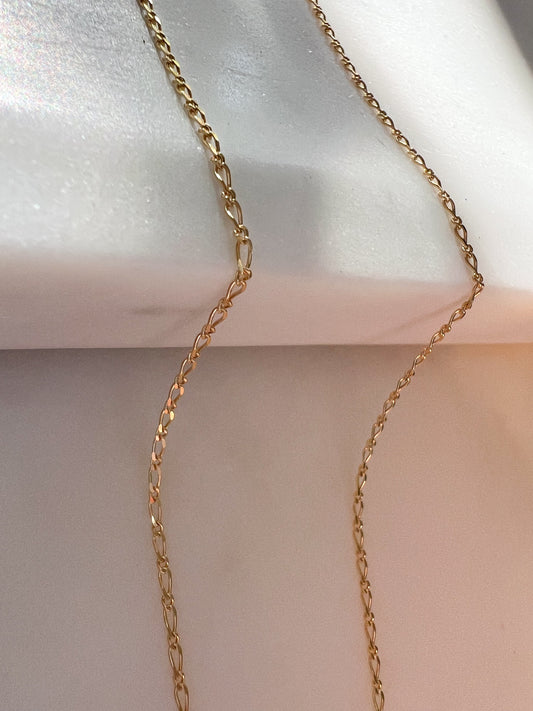 9k Gold Figaro 1+1 Link (1.2mm)