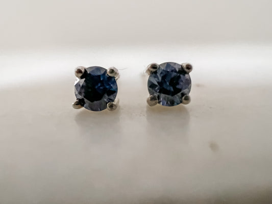 Blue Moissanite Studs