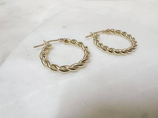 Twisted Hoops | 9kt Yellow Gold