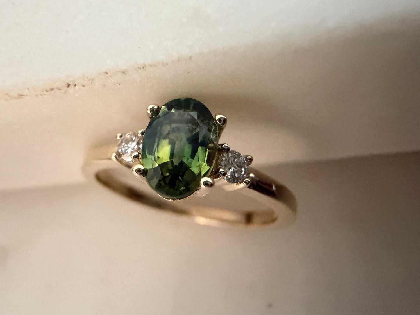 Sapphire and Lab Diamonds ring