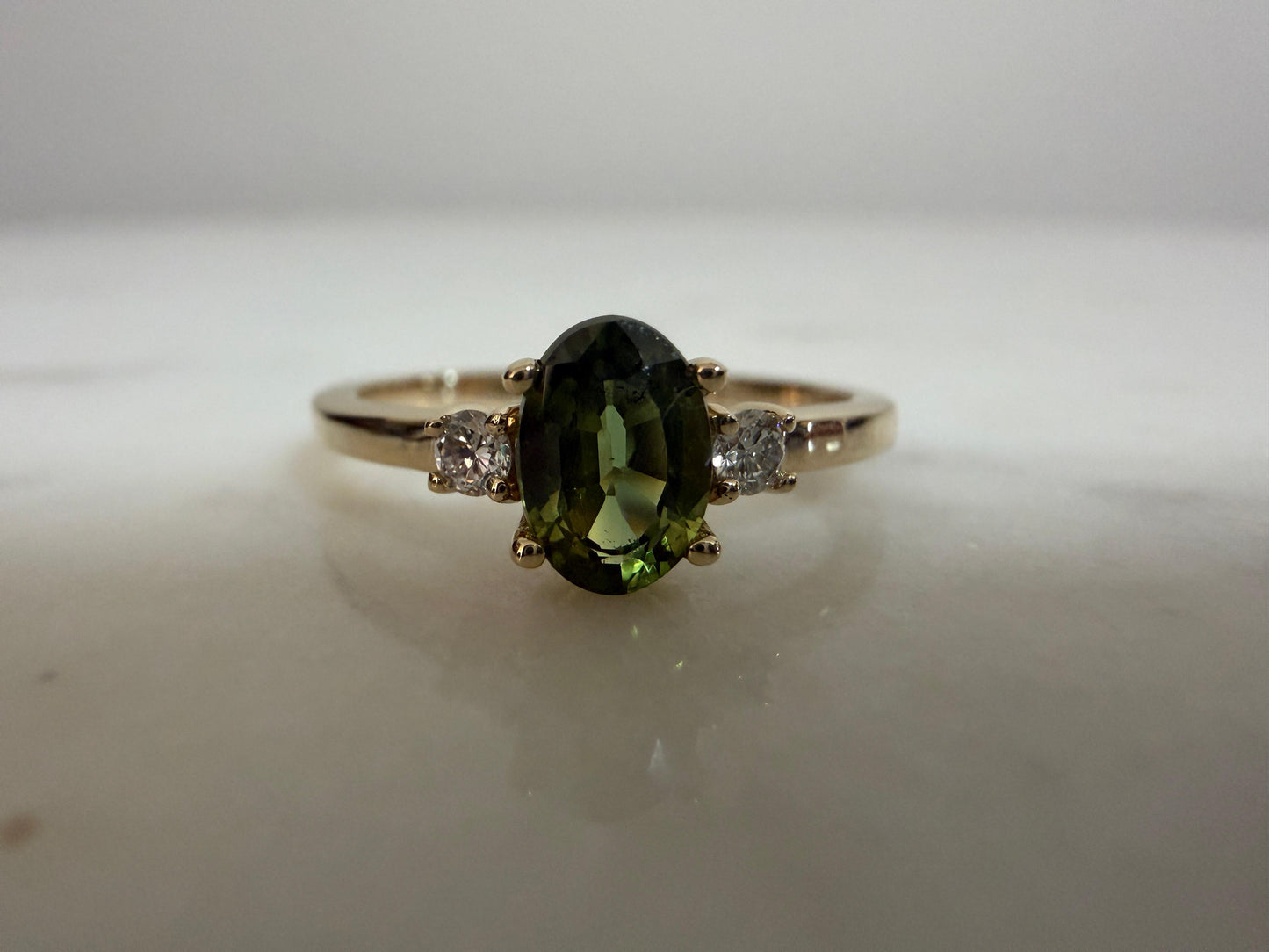 Sapphire and Lab Diamonds ring