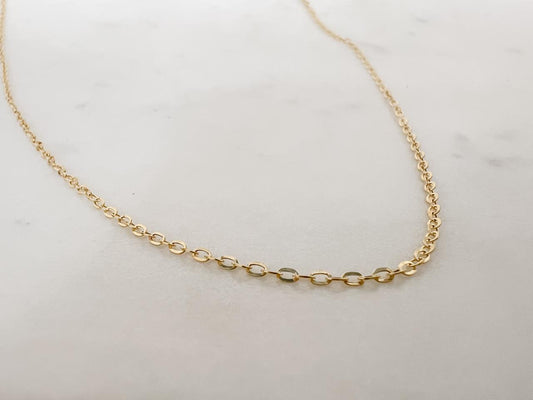 Yellow Gold Hollow Link Chain