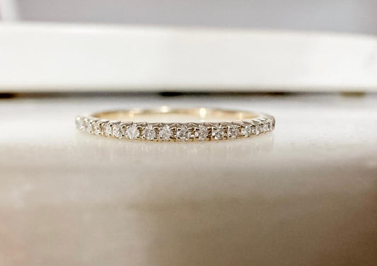 9kt Yellow gold half eternity ring