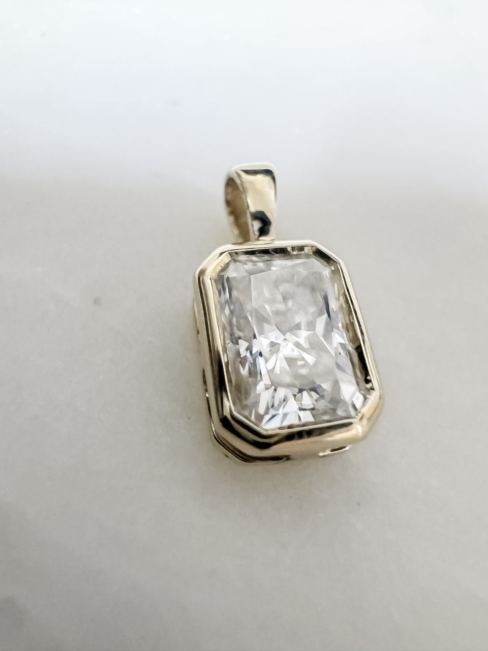 Radiant Cut Gold Pendant | 9kt Yellow Gold